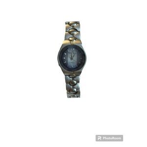 Charles Raymond Womens Silver Tone Quartz Watch Blue Face Dial V1106L